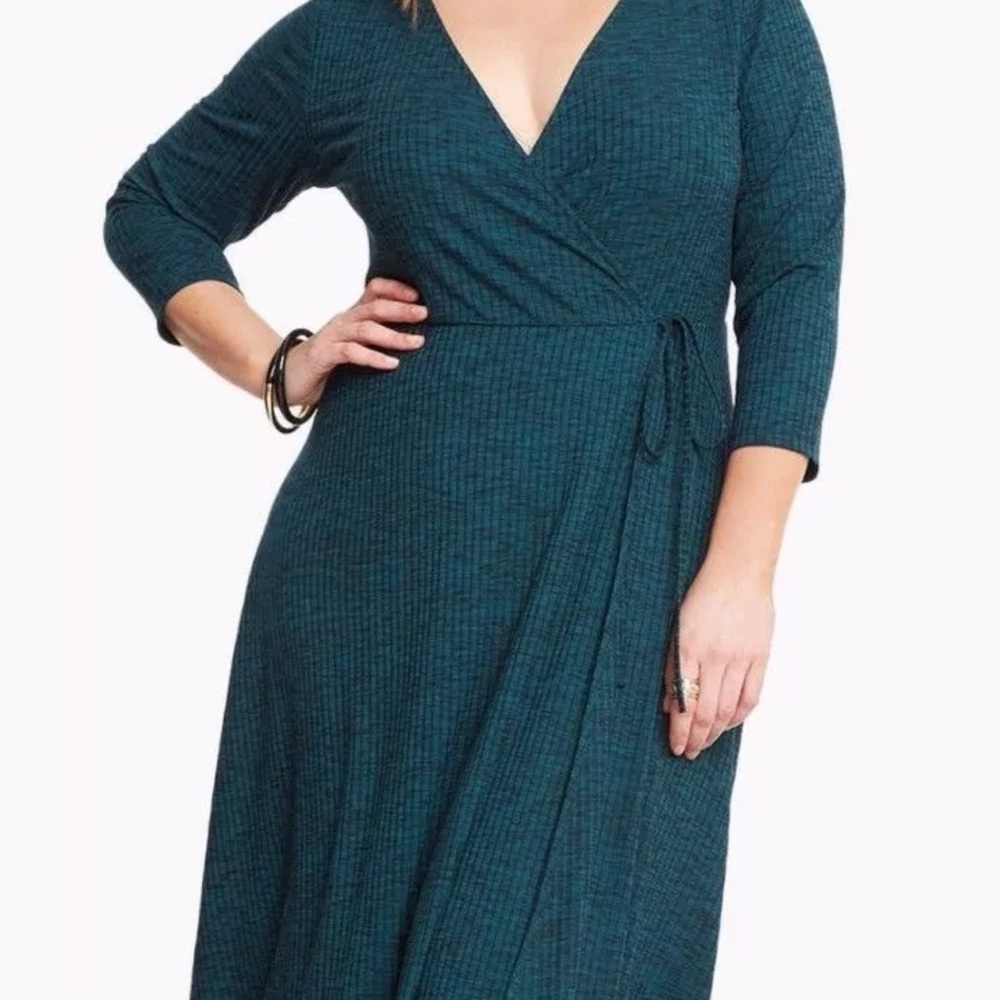 RIBBED KNIT SURPLICE DRESS size 3